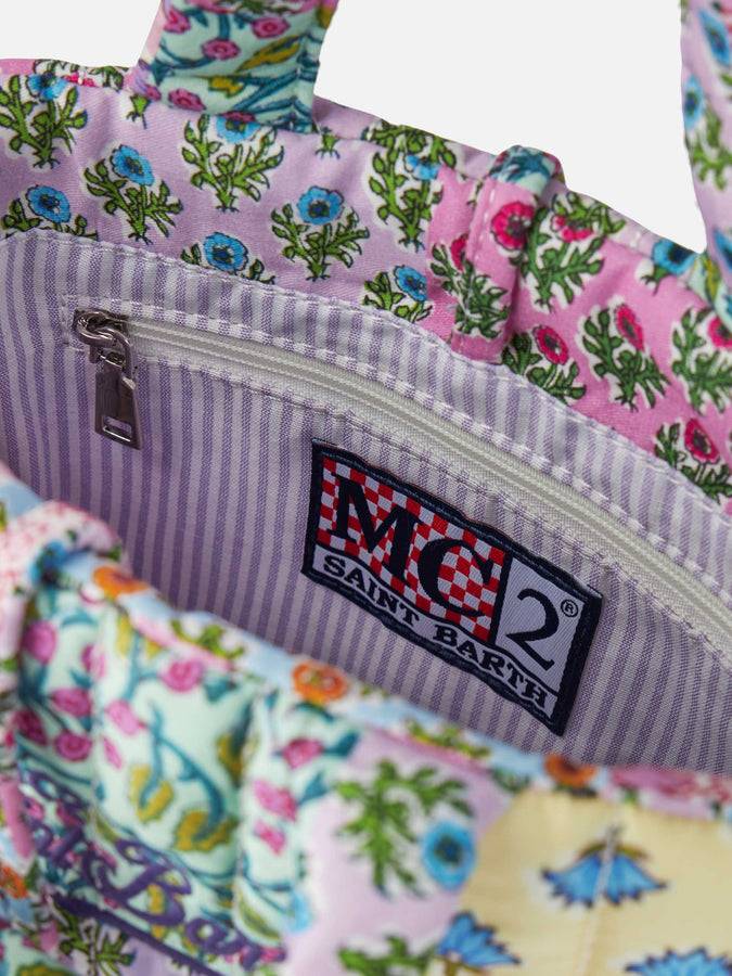Mc2 Saint Barth Borsa Soft Tote Mini trapuntata a fiori multicolor Convenienza